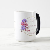 Blumenmuster mit Zitat-Tasse Verwandlungstasse (VorderseiteRechts)