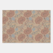 Blumenmuster, Mocha mousse Farbe Geschenkpapier Set (Vorderseite 3)