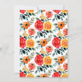 Blumenmuster Moderne Hochzeit Einladung (Rückseite)