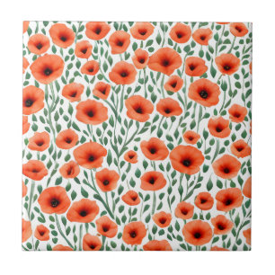 Blumenmuster Mohnblumen Fliese