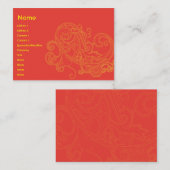 Blumenmuster - mollig visitenkarte (Vorne/Hinten)