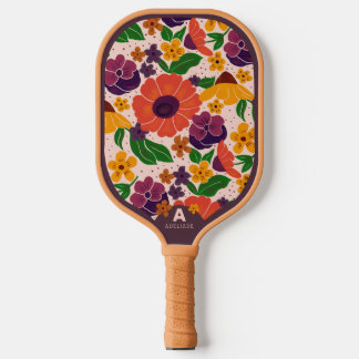 Blumenmuster Monogramm Pickleball-Schläger Pickleball Schläger