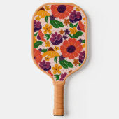 Blumenmuster Monogramm Pickleball-Schläger Pickleball Schläger (Rückseite)