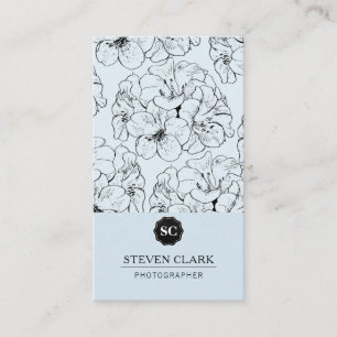 Blumenmuster / Monogramm Visitenkarte
