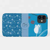 Blumenmuster, Muster der Blume, Monogramm Case-Mate iPhone Hülle (Rückseite (Horizontal))