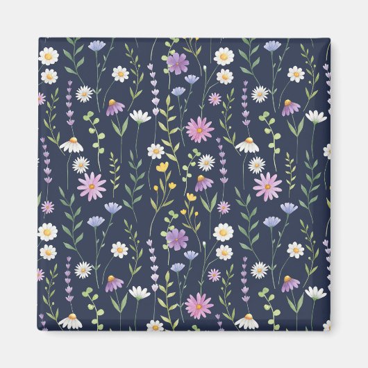 Blumenmuster-Muster-Fashion-Frühlingsblumen Magnet (Vorne)