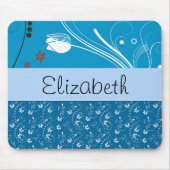 Blumenmuster, Muster von Blume, Ihr Name Mousepad (Vorne)