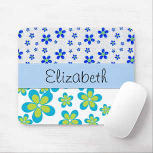 Blumenmuster, Muster von Blume, Ihr Name Mousepad