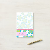 Blumenmuster, Muster von Blume, Ihr Name Post-it Klebezettel (Auf Schreibtisch)