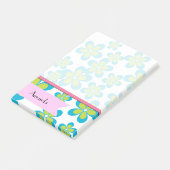 Blumenmuster, Muster von Blume, Ihr Name Post-it Klebezettel (angewinkelt)