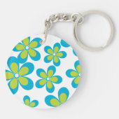Blumenmuster, Muster von Blume, Ihr Name Schlüsselanhänger (Rückseite)