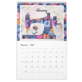 Blumenmuster Nähmaschine Mauerkalender Kalender (Feb 2027)