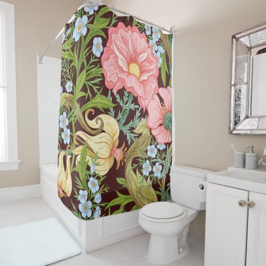 Blumenmuster nahtlos Hintergrund mit In Art Duschvorhang (Beispiel)