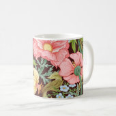 Blumenmuster nahtlos Hintergrund mit In Art Kaffeetasse (VorderseiteRechts)