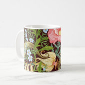 Blumenmuster nahtlos Hintergrund mit In Art Kaffeetasse (Vorderseite Links)