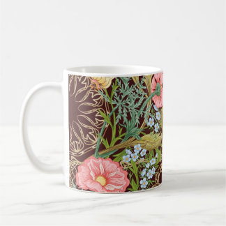 Blumenmuster nahtlos Hintergrund mit In Art Kaffeetasse