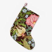 Blumenmuster nahtlos Hintergrund mit In Art Kleiner Weihnachtsstrumpf (Vorderansicht (hängend))