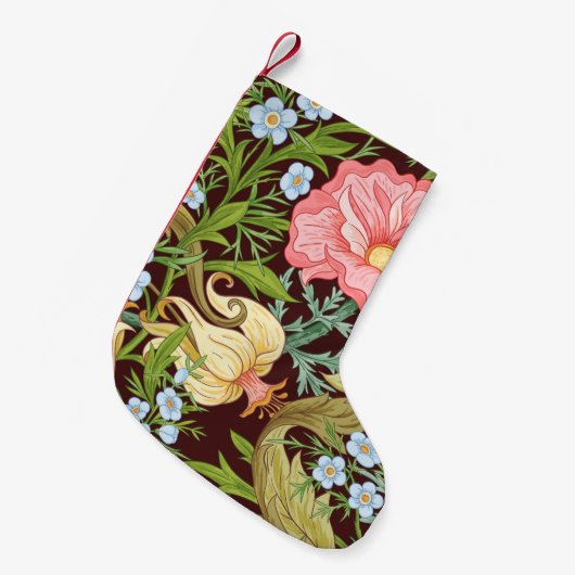 Blumenmuster nahtlos Hintergrund mit In Art Kleiner Weihnachtsstrumpf (Vorderansicht (hängend))