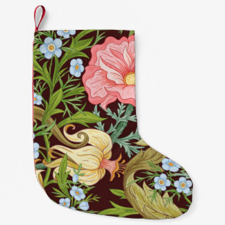 Blumenmuster nahtlos Hintergrund mit In Art Kleiner Weihnachtsstrumpf