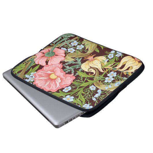 Blumenmuster nahtlos Hintergrund mit In Art Laptopschutzhülle (Vorne Knopf)