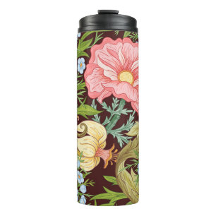 Blumenmuster nahtlos, Hintergrund mit In der Kunst Thermosbecher