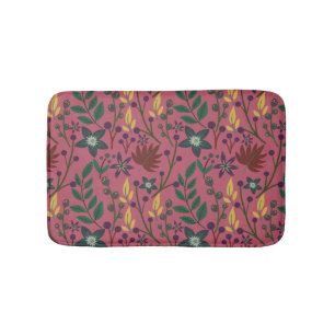 Blumenmuster nahtlos rosa Blume Blätter Verzweigun Badematte