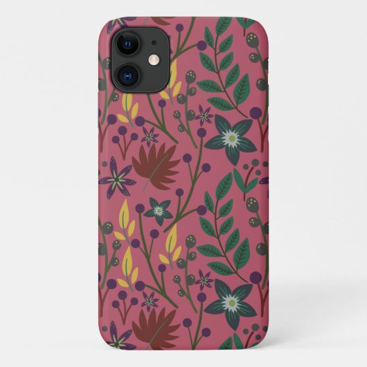 Blumenmuster nahtlos rosa Blume Blätter Verzweigun Case-Mate iPhone Hülle (Rückseite)