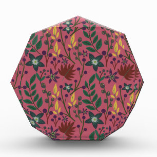 Blumenmuster nahtlos rosa Blume Blätter Verzweigun Fotoblock