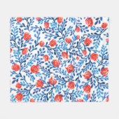 Blumenmuster: Nahtlose Blätter Fleecedecke (Vorderseite (Horizontal))