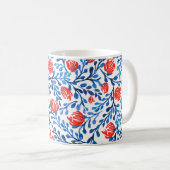 Blumenmuster: Nahtlose Blätter Kaffeetasse (VorderseiteRechts)
