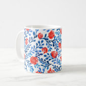 Blumenmuster: Nahtlose Blätter Kaffeetasse (Vorderseite Links)