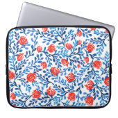 Blumenmuster: Nahtlose Blätter Laptopschutzhülle (Vorderseite)