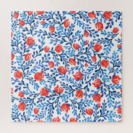 Blumenmuster: Nahtlose Blätter Puzzle (Vertikal)