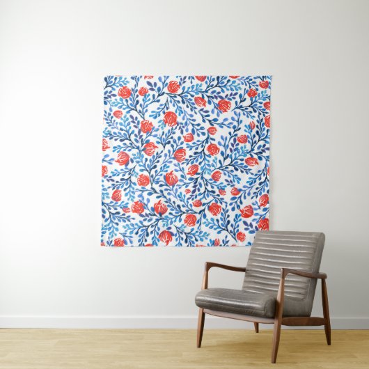 Blumenmuster: Nahtlose Blätter Wandteppich (Beispiel (Horizontal))