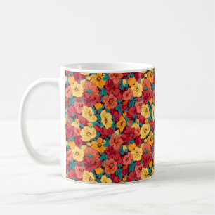 Blumenmuster nahtloser Retro. Anemone Kaffeetasse