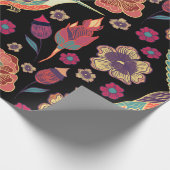 Blumenmuster | Naturlich Inspiriert Kunstwerk Geschenkpapier (Ecke)