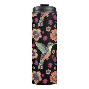 Blumenmuster Naturlich Inspiriert Kunstwerk Thermosbecher