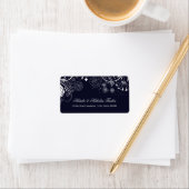 Blumenmuster Navy/White - Adressetiketten (Insitu)