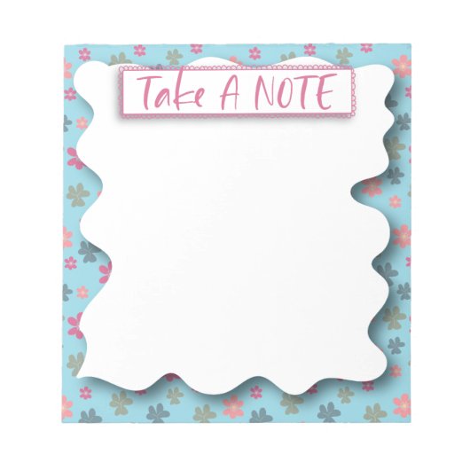 Blumenmuster nehmen einen Notiz-Editor Notizblock (Vorderseite)