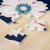 Blumenmuster Niedliche Pastellfarben Weiße Blume Puzzle (Seite)