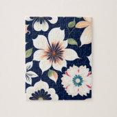 Blumenmuster Niedliche Pastellfarben Weiße Blume Puzzle (Vertikal)