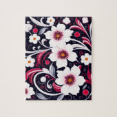 Blumenmuster Niedliche weiße Blume Puzzle (Vertikal)
