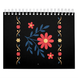 Blumenmuster-Notebook Kalender
