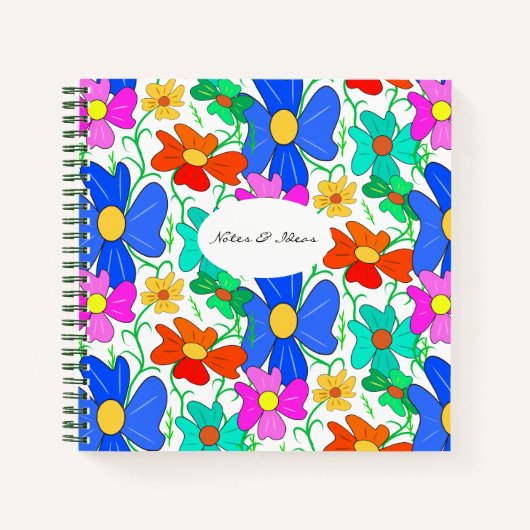 Blumenmuster-Notebook Notizblock (Vorderseite)