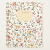 Blumenmuster Notizbuch Pastell Planer (Vorderseite)