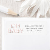 Blumenmuster Oh Babydusche Rücksendeadresse (Insitu)