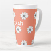 Blumenmuster Orange individuelle Name Milchtasse (Rechte Ecke)