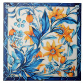 Blumenmuster - orange und blau fliese (Vorderseite)