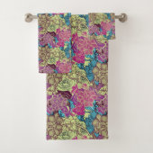 Blumenmuster Orchideen Rose Gelb Grün Lila Badhandtuch Set (Insitu)