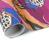 Blumenmuster orientalisches Samarkande Wrapping Pa Geschenkpapier (Rolleneckpunkt)